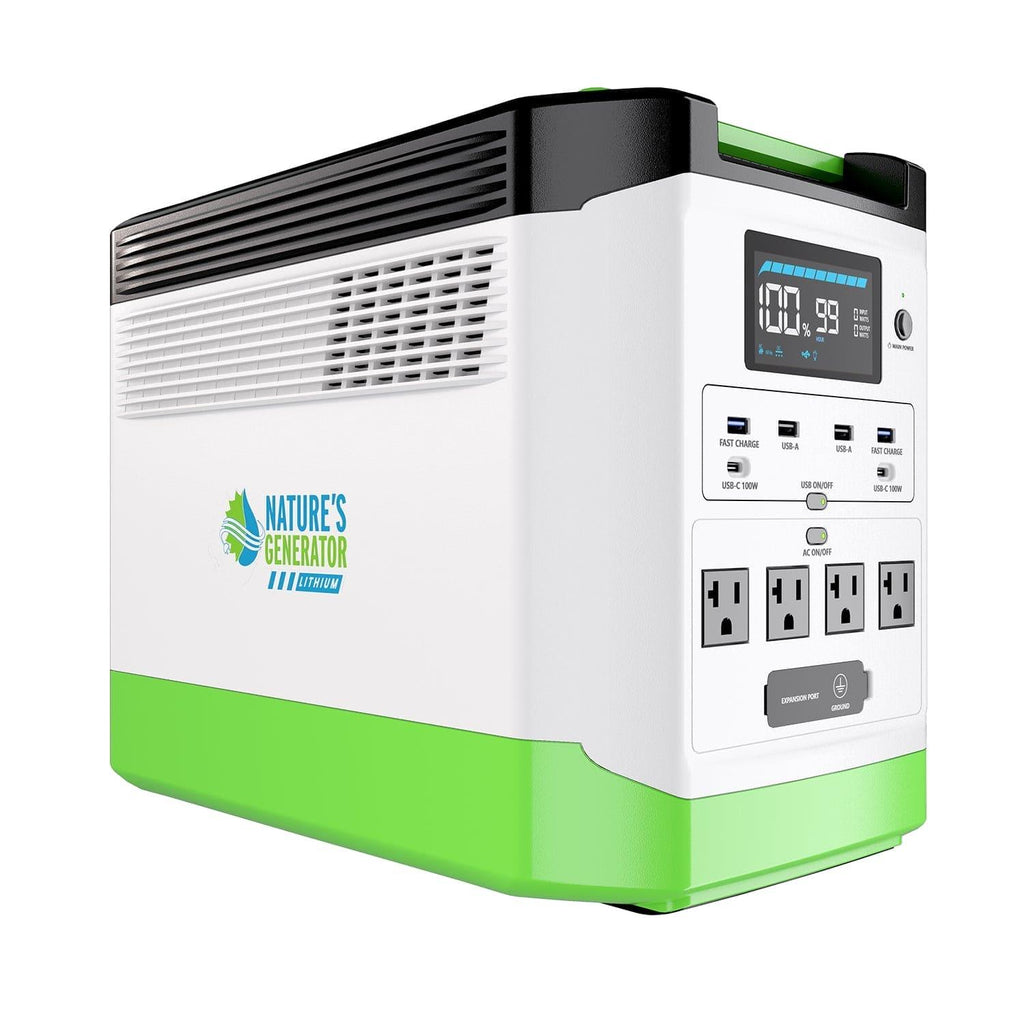 Nature’s Generator: Portable High Capacity Lithium 1800W Solar Powered and Wind - Turbine Generator Bundle•Flexible & Fast Charging Options• Smart,Quiet and Compact for For Home or Off - Grid Use - GJB PRODUCTS