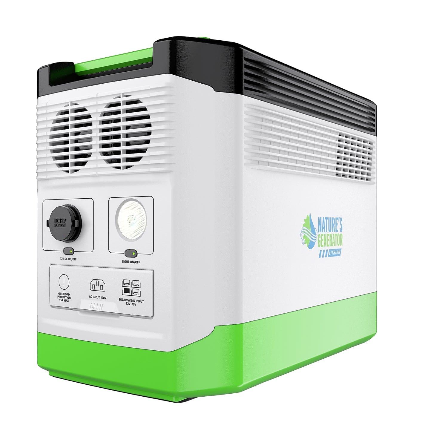 Nature’s Generator: Portable High Capacity Lithium 1800W Solar Powered and Wind - Turbine Generator Bundle•Flexible & Fast Charging Options• Smart,Quiet and Compact for For Home or Off - Grid Use - GJB PRODUCTS