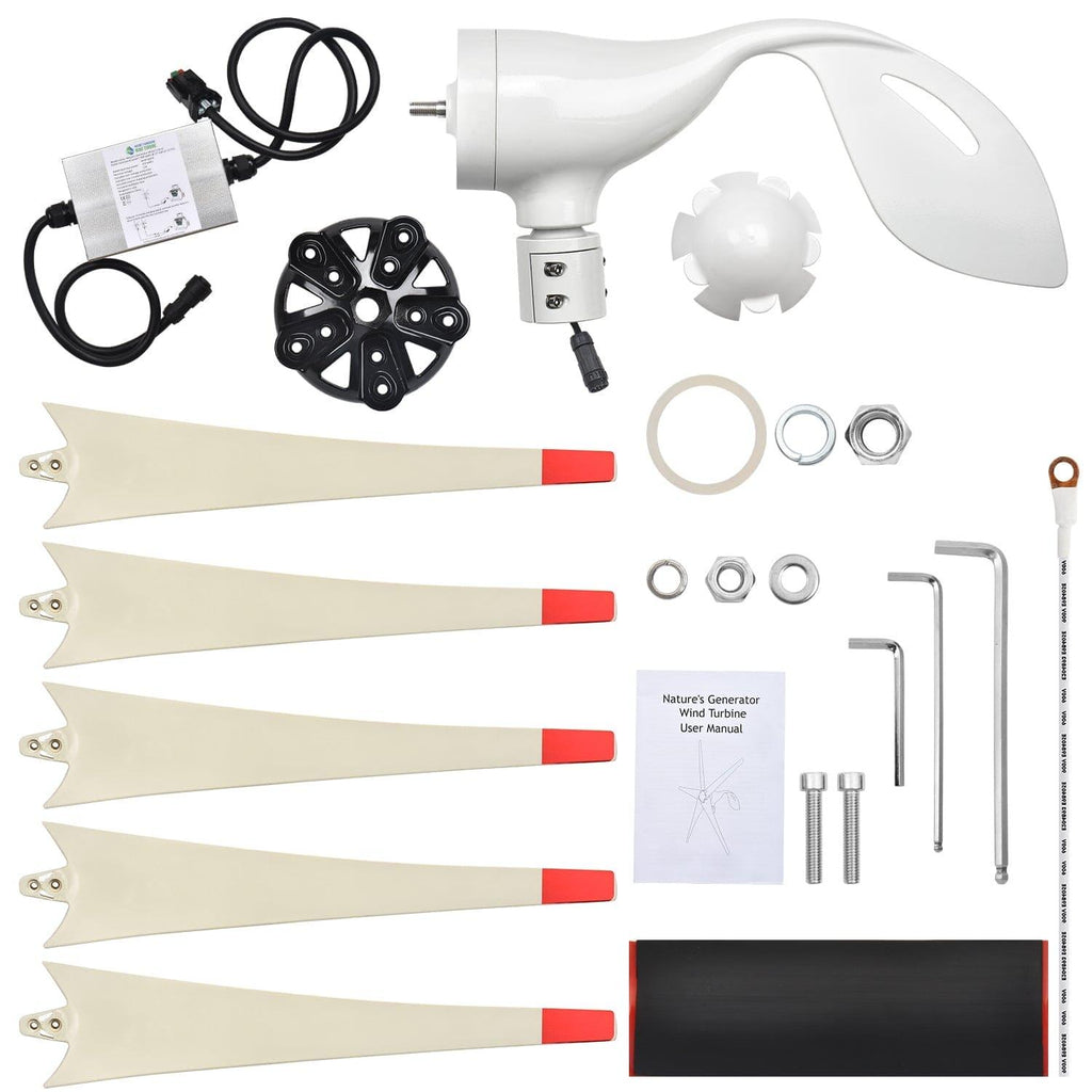 Nature’s Generator: Portable High Capacity Lithium 1800W Solar Powered and Wind - Turbine Generator Bundle•Flexible & Fast Charging Options• Smart,Quiet and Compact for For Home or Off - Grid Use - GJB PRODUCTS