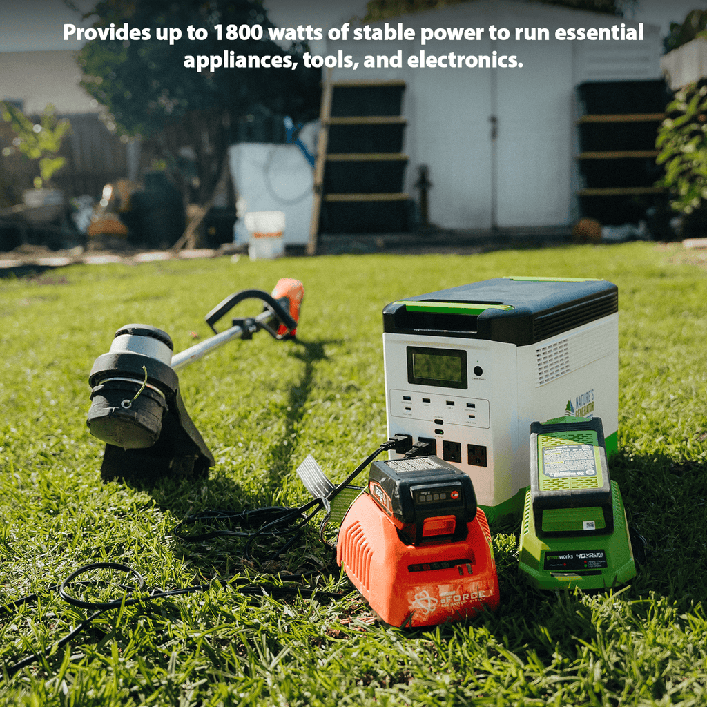 Nature’s Generator: Portable High Capacity Lithium 1800W Solar Powered and Wind - Turbine Generator Bundle•Flexible & Fast Charging Options• Smart,Quiet and Compact for For Home or Off - Grid Use - GJB PRODUCTS