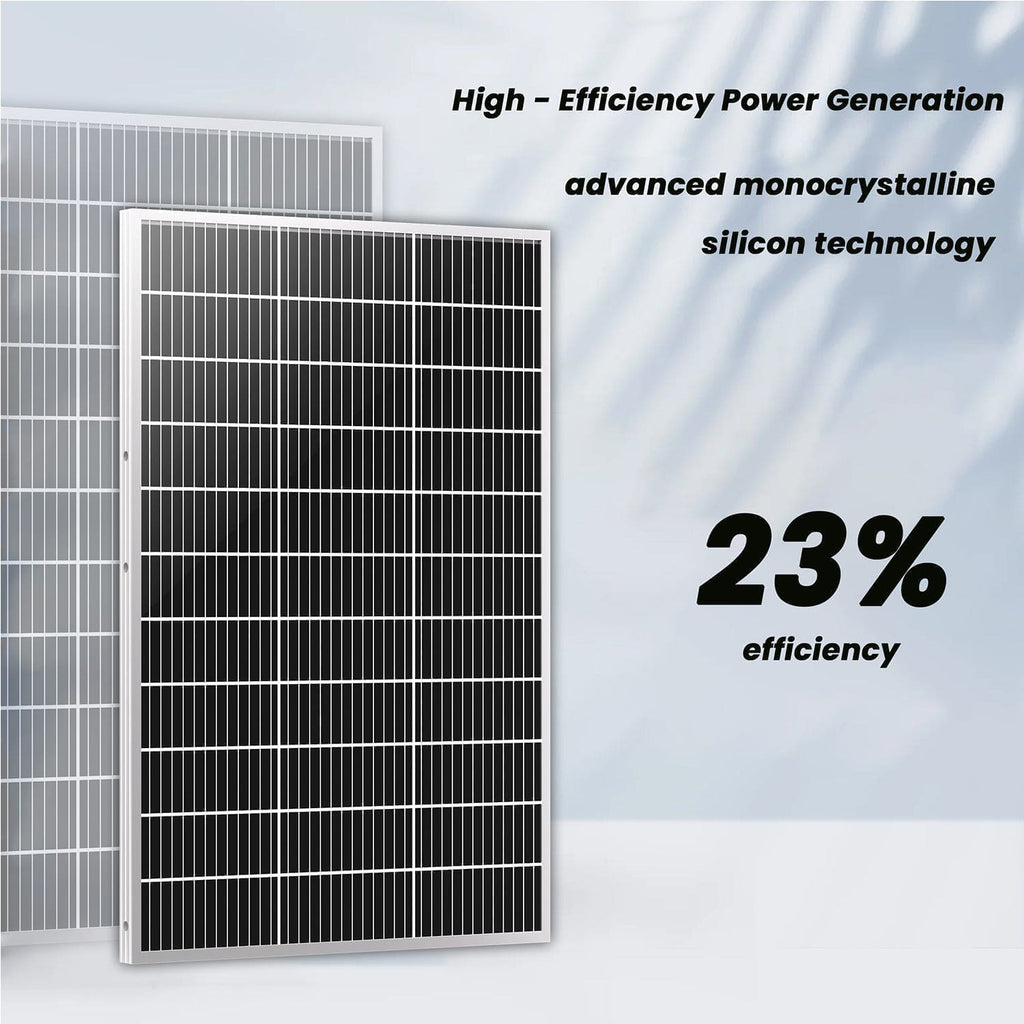 Nature’s Generators: 100W Mono - crystalline Rigid Adjustable Solar Panels 33”x26”/50’ Solar Panel Cable/KickStand - GJB PRODUCTS