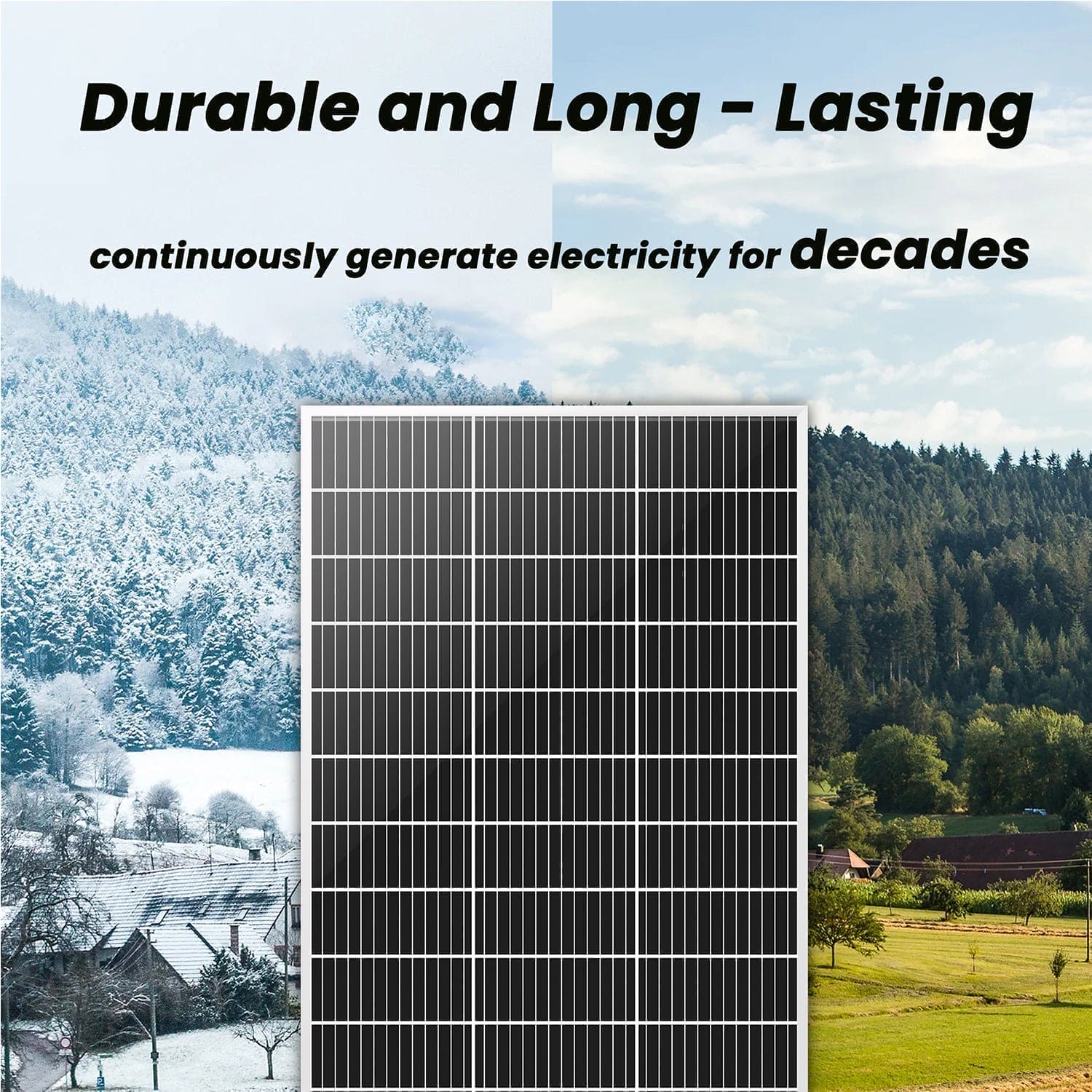 Nature’s Generators: 100W Mono - crystalline Rigid Adjustable Solar Panels 33”x26”/50’ Solar Panel Cable/KickStand - GJB PRODUCTS