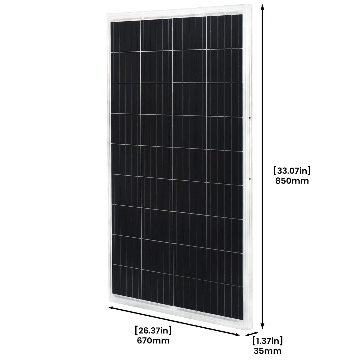 Nature’s Generators: 100W Mono - crystalline Rigid Adjustable Solar Panels 33”x26”/50’ Solar Panel Cable/KickStand - GJB PRODUCTS