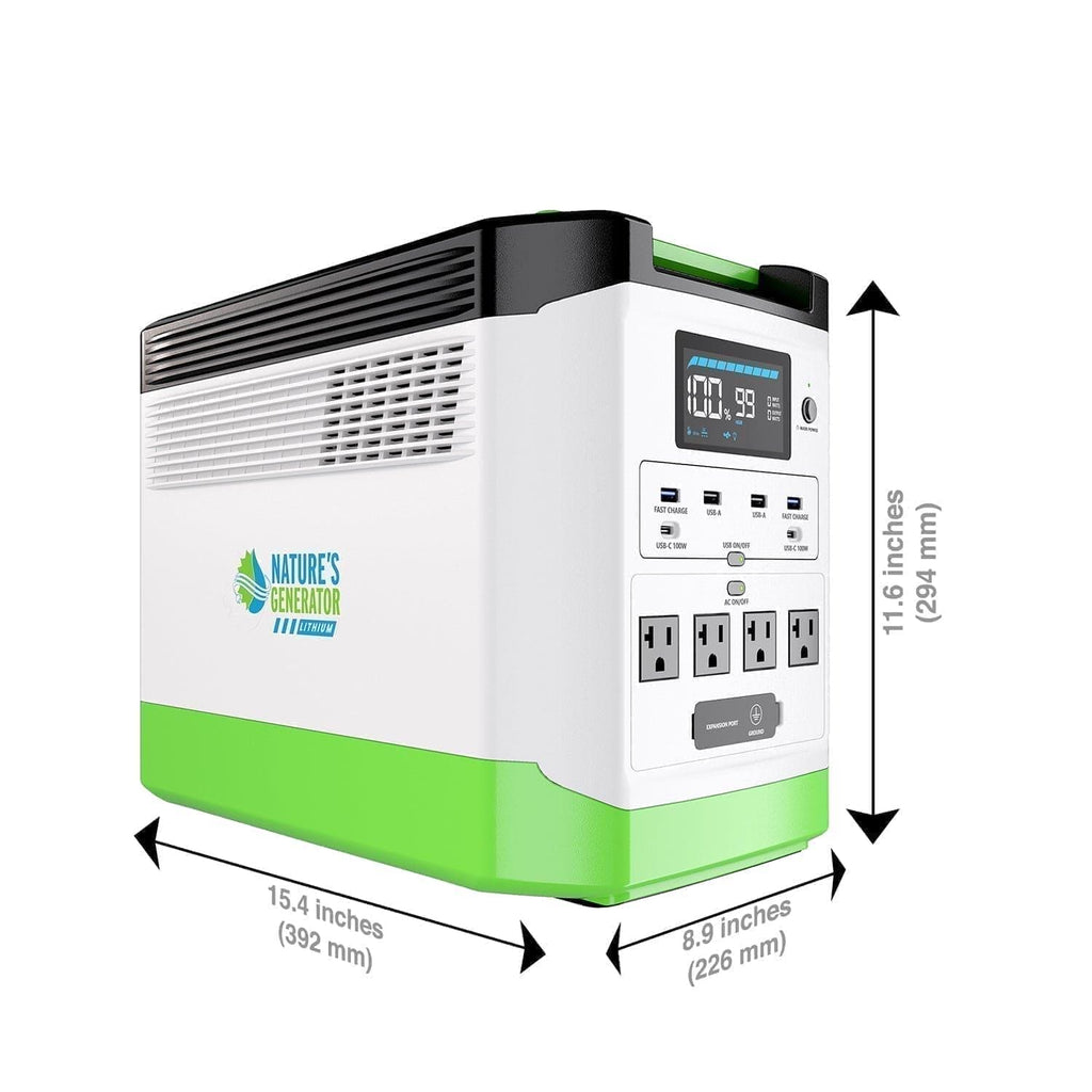 Nature’s Generators: High Capacity Expandable Lithium 1800W Power Station•Smart - Quiet - Compact•Multiple Charging Options•Home or Off - Grid Use - GJB PRODUCTS