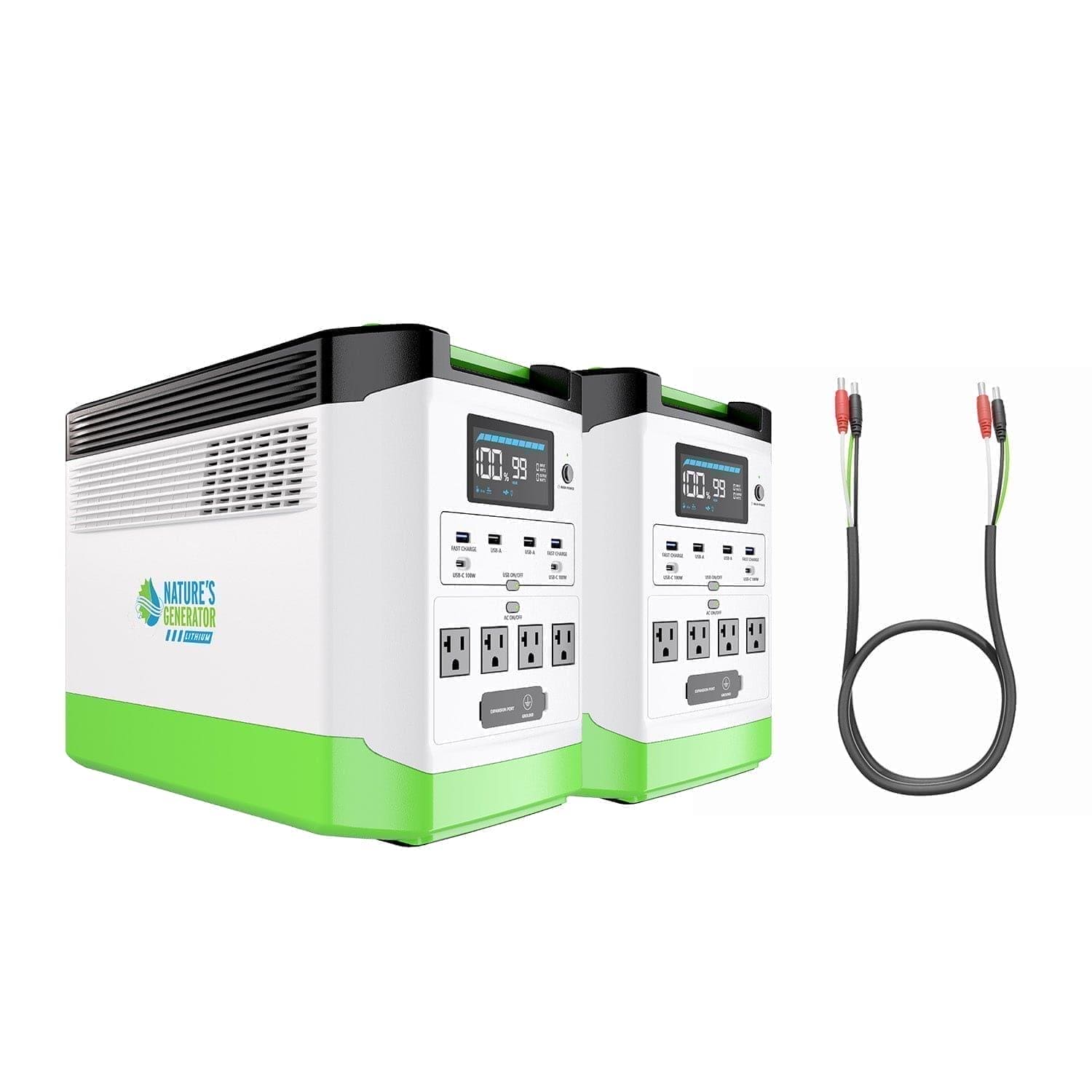 Nature’s Generators: High Capacity Expandable Lithium 1800W Power Station•Smart - Quiet - Compact•Multiple Charging Options•Home or Off - Grid Use - GJB PRODUCTS