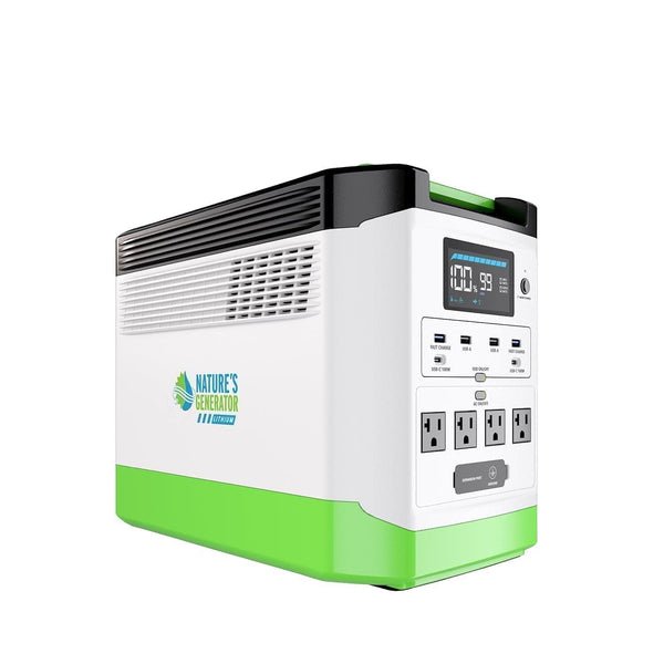 Nature’s Generators: High Capacity Expandable Lithium 1800W Power Station•Smart - Quiet - Compact•Multiple Charging Options•Home or Off - Grid Use - GJB PRODUCTS