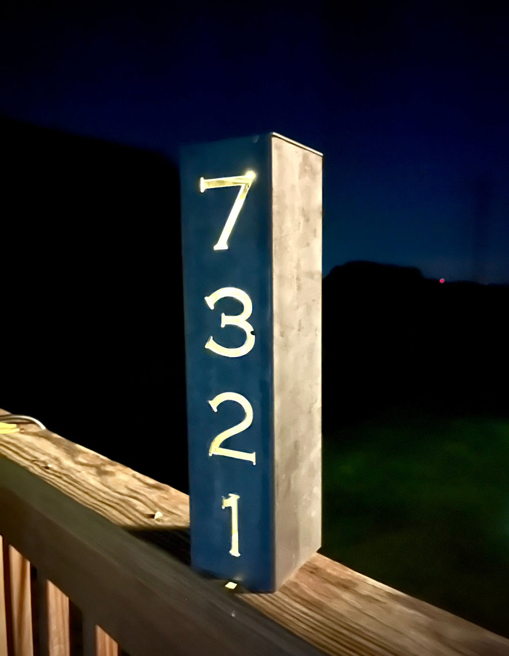 Northern Forge LLC: Steel Home Address Solar Powered Pillar Light/ 12 - inches or 24 - inches Tall - GJB PRODUCTS