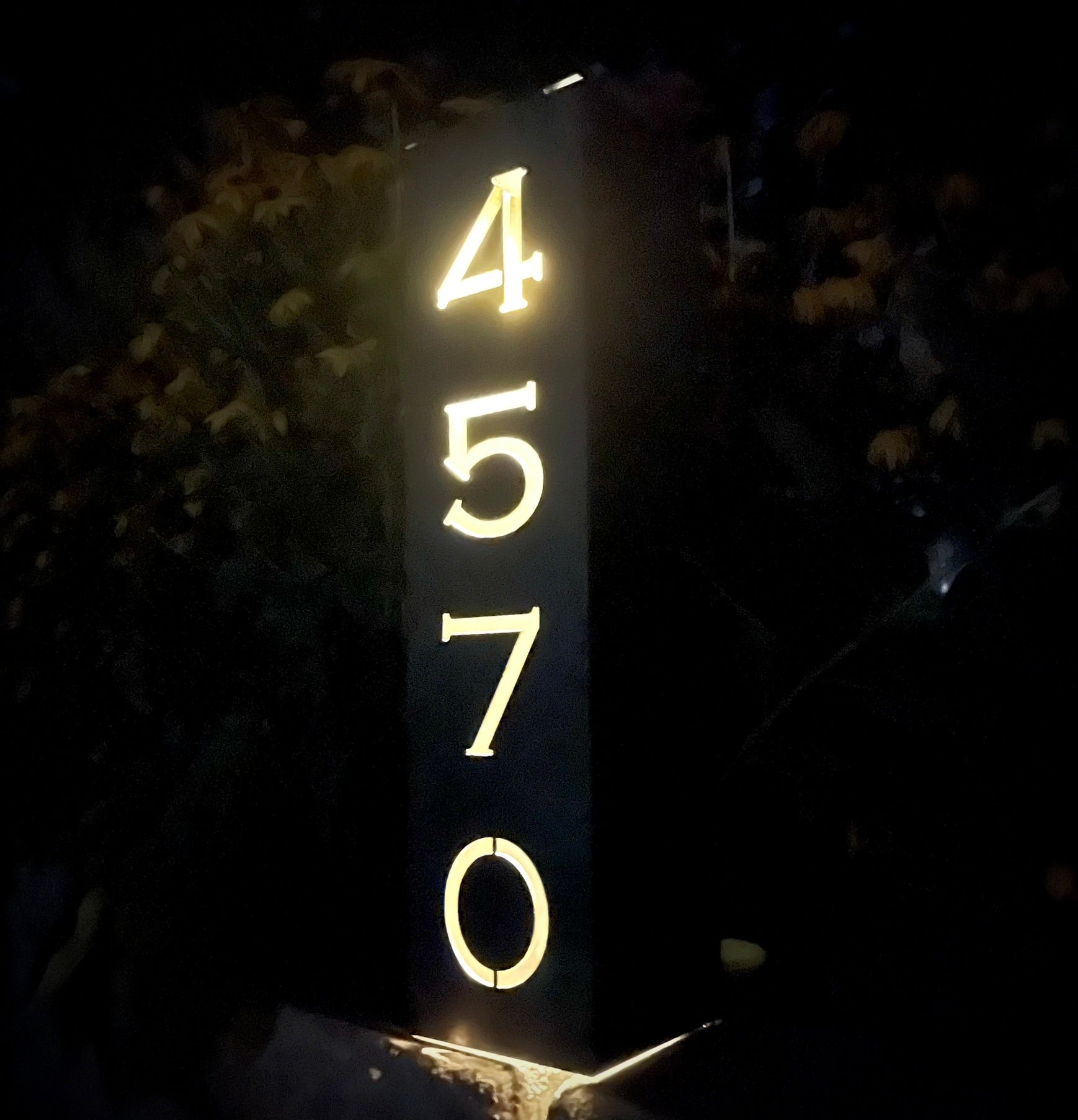Northern Forge LLC: Steel Home Address Solar Powered Pillar Light/ 12 - inches or 24 - inches Tall - GJB PRODUCTS
