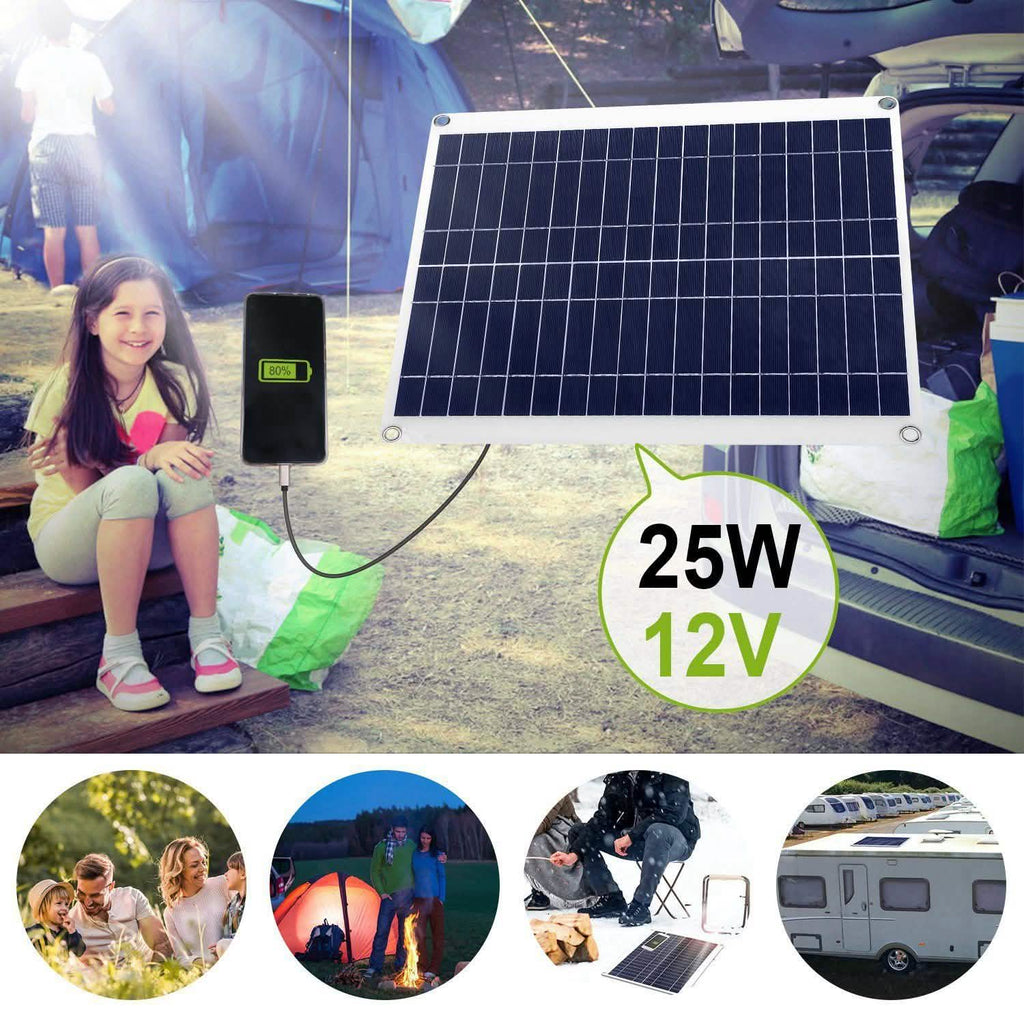 Outdoor Solar Panel 12V 25W Car Battery Charger - GJB PRODUCTS