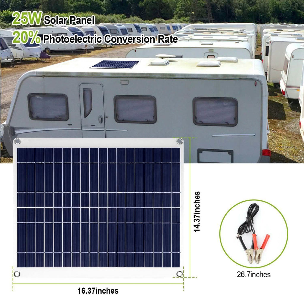 Outdoor Solar Panel 12V 25W Car Battery Charger - GJB PRODUCTS