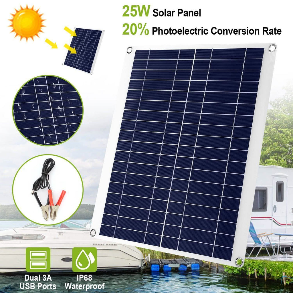 Outdoor Solar Panel 12V 25W Car Battery Charger - GJB PRODUCTS