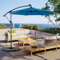 Outsunny: 10ft Solar Powered Offset Hanging Patio Umbrella with 40 Built - in LED Lights No Base) - GJB PRODUCTS