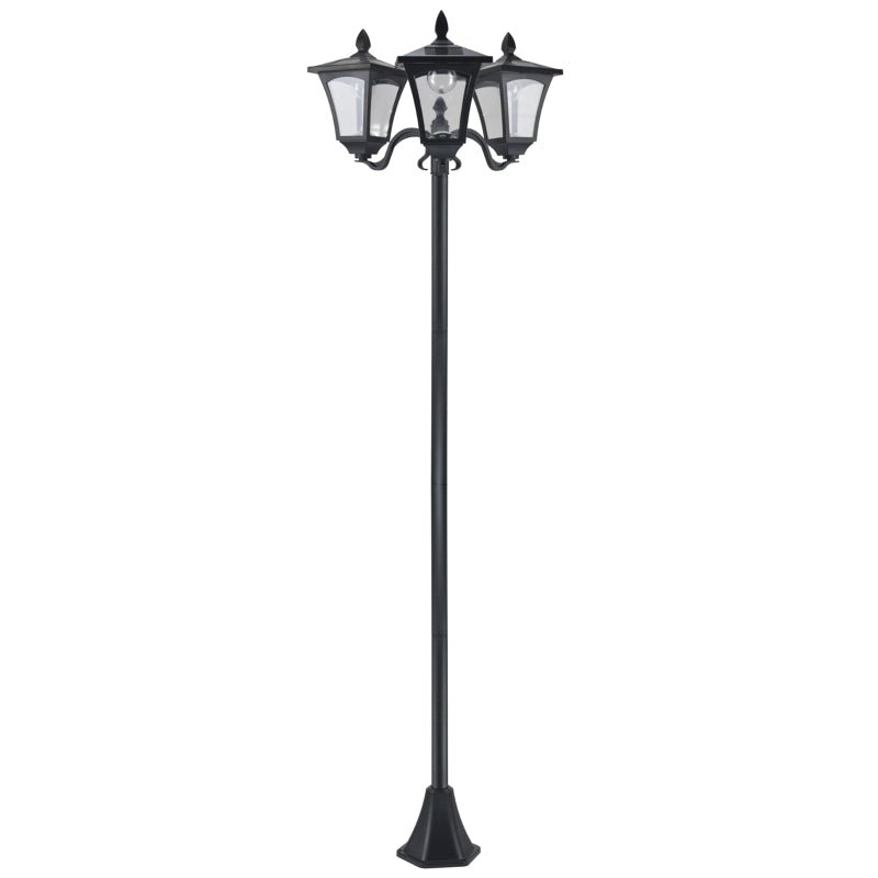 Outsunny: 19th Century 92.5" Solar - Powered Adjustable Outdoor Lamp Post LED(18) Light w/ Clear Glass - GJB PRODUCTS