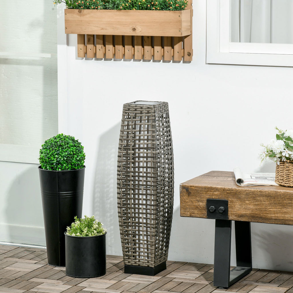 Outsunny: Solar Powered 2.7ft Floor Lamp Light for Outdoor Use, Gray - GJB PRODUCTS