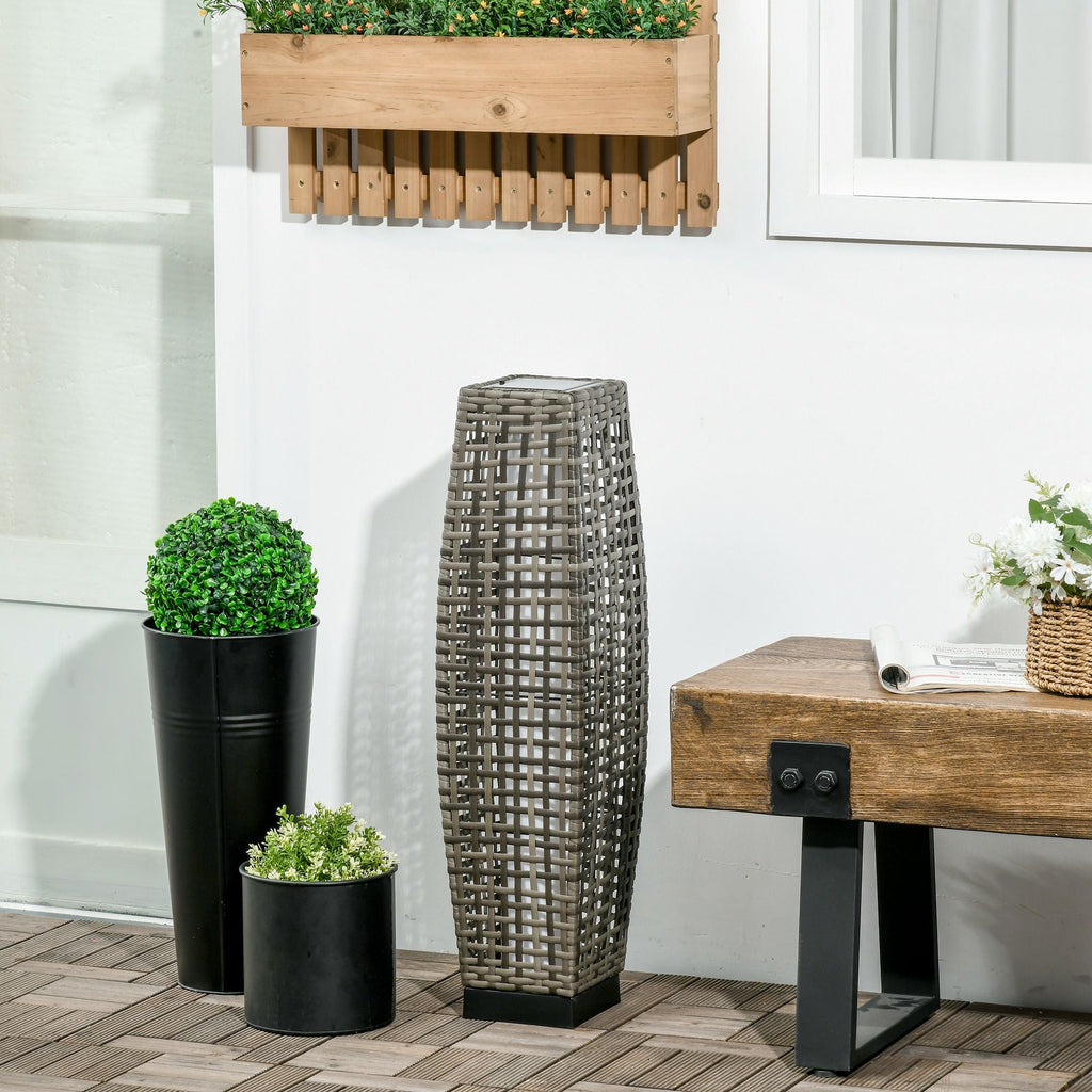 Outsunny: Solar Powered 2.7ft Floor Lamp Light for Outdoor Use, Gray - GJB PRODUCTS