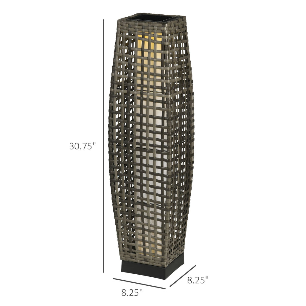 Outsunny: Solar Powered 2.7ft Floor Lamp Light for Outdoor Use, Gray - GJB PRODUCTS