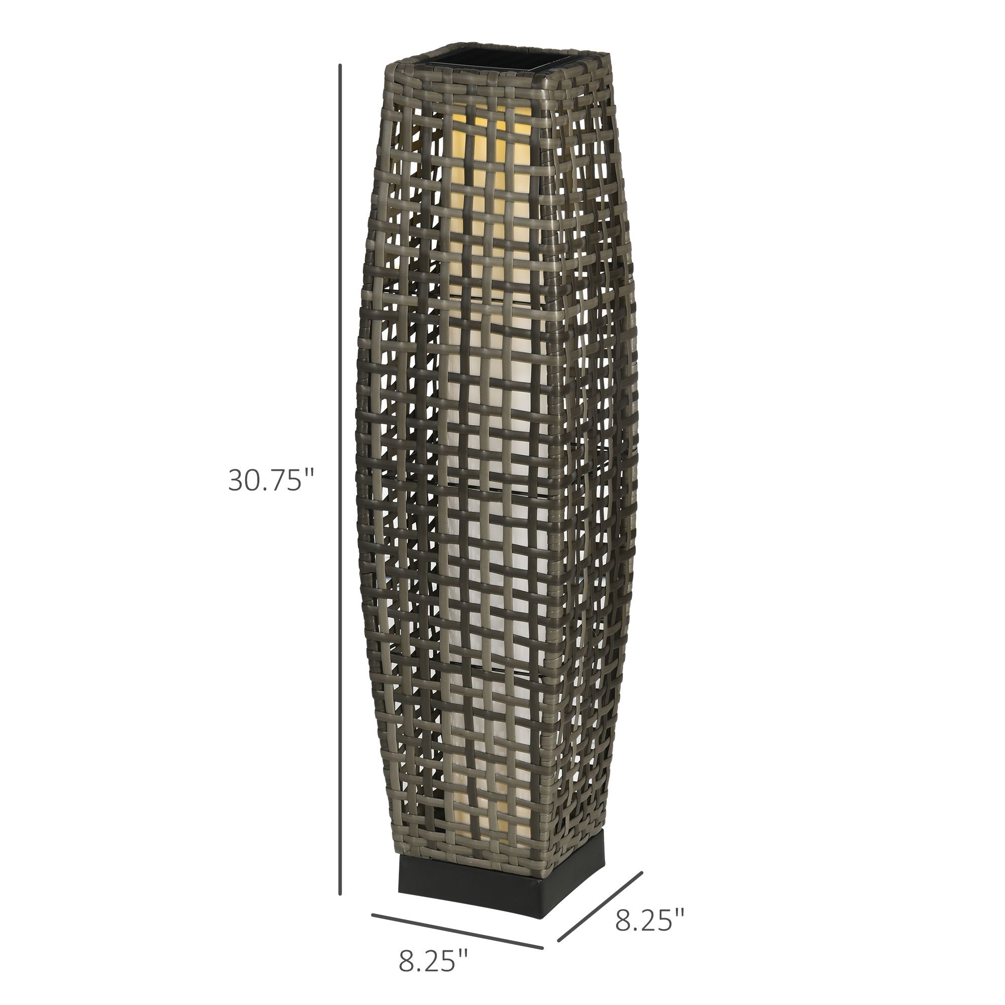Outsunny: Solar Powered 2.7ft Floor Lamp Light for Outdoor Use, Gray - GJB PRODUCTS