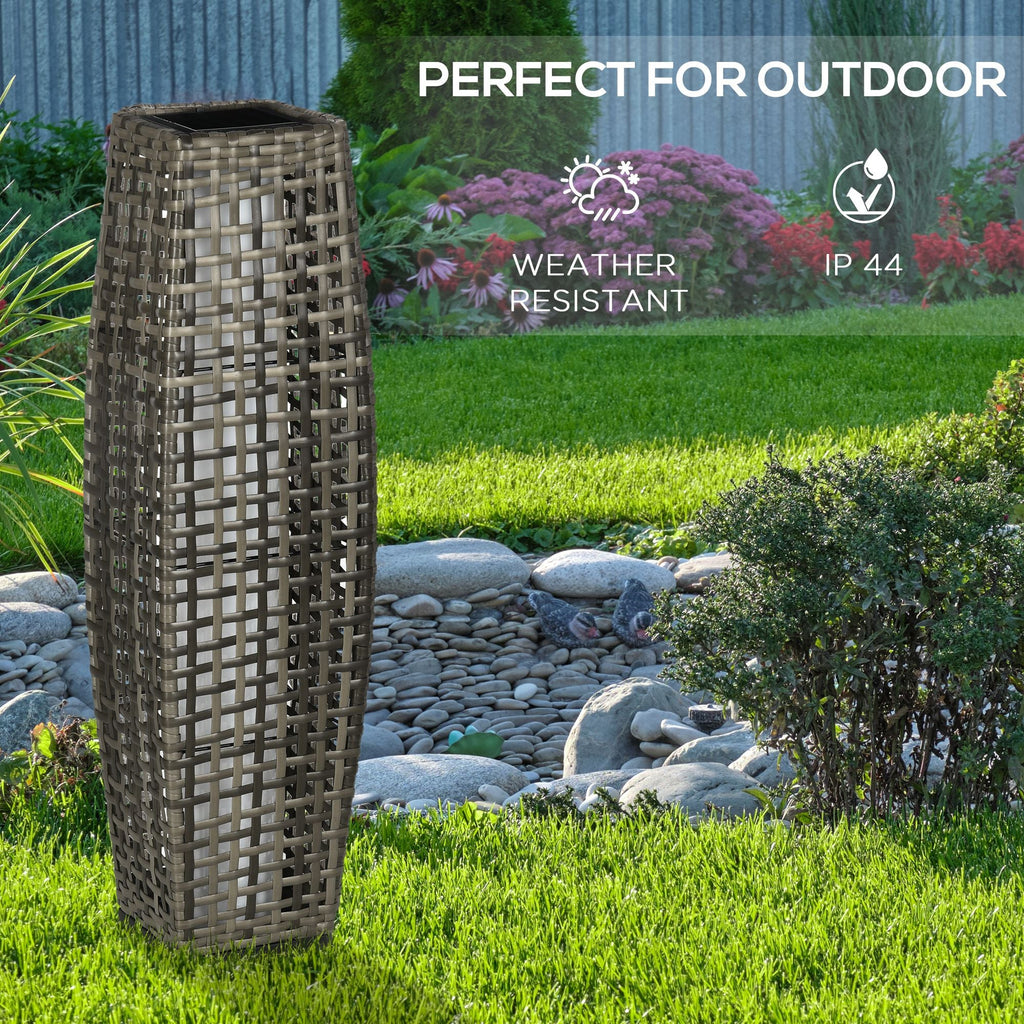 Outsunny: Solar Powered 2.7ft Floor Lamp Light for Outdoor Use, Gray - GJB PRODUCTS