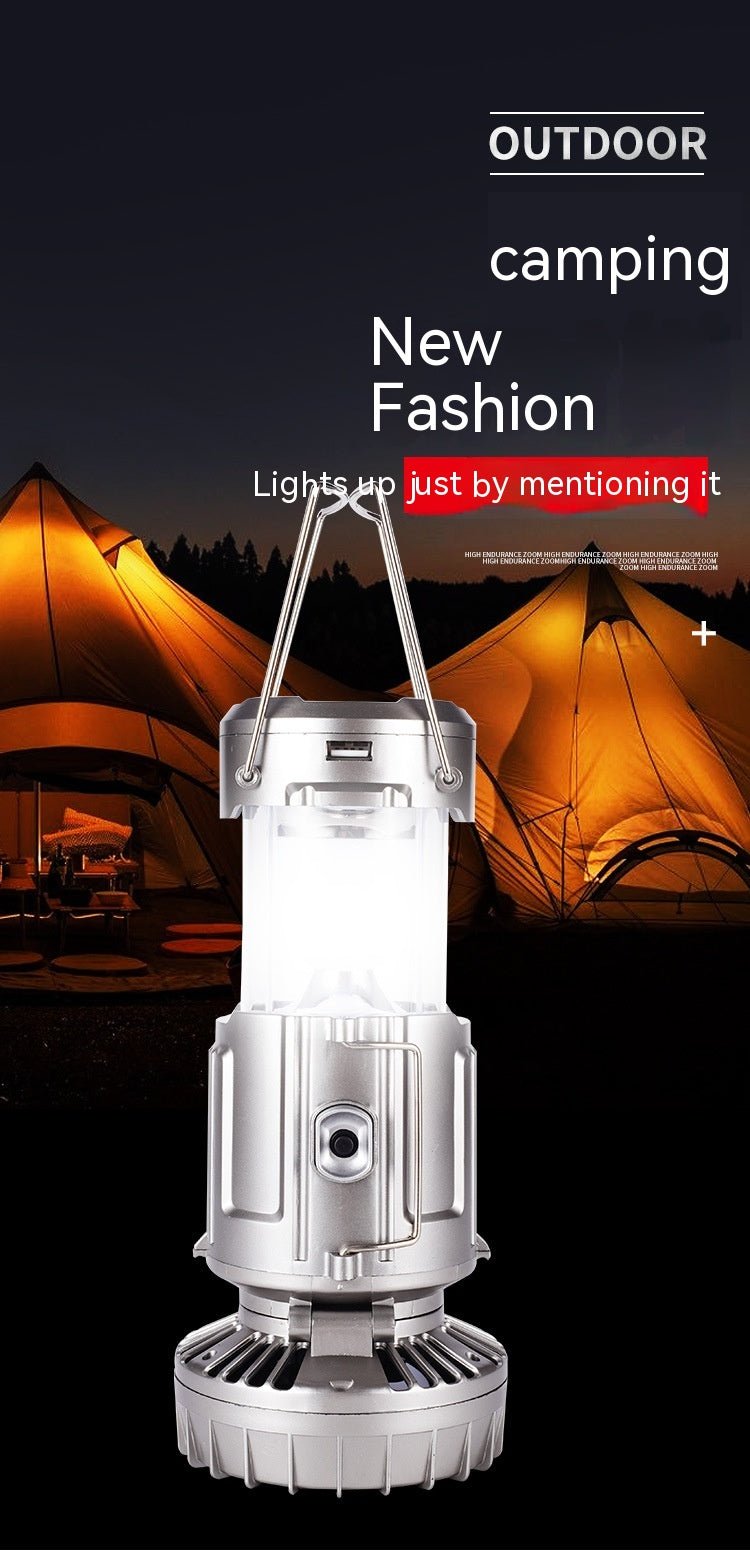Paweinuo: Portable/Adjustable Outdoor 3 - Light Mode Solar LED lantern 99/199Lm W/ Fan - GJB PRODUCTS