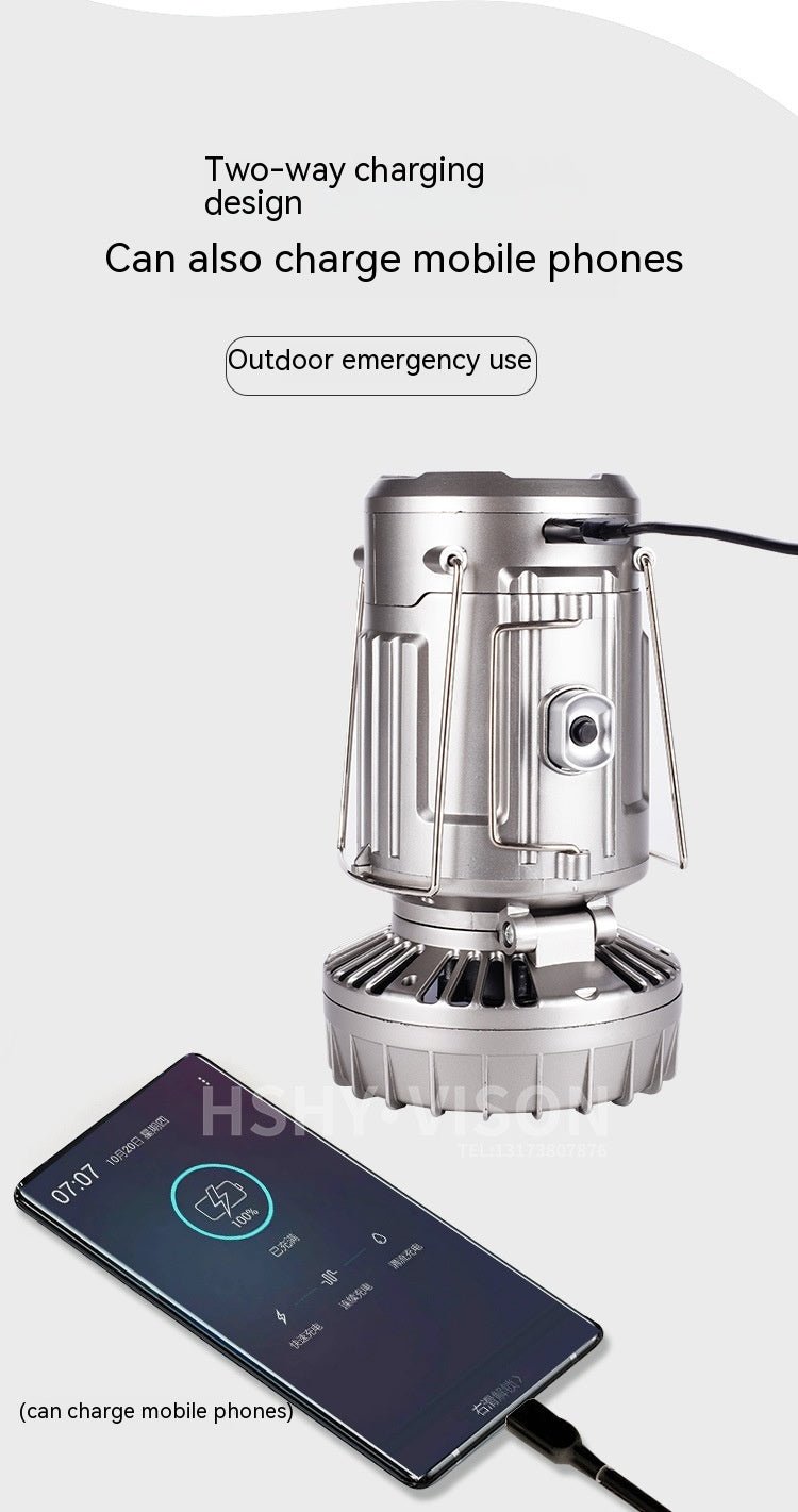 Paweinuo: Portable/Adjustable Outdoor 3 - Light Mode Solar LED lantern 99/199Lm W/ Fan - GJB PRODUCTS