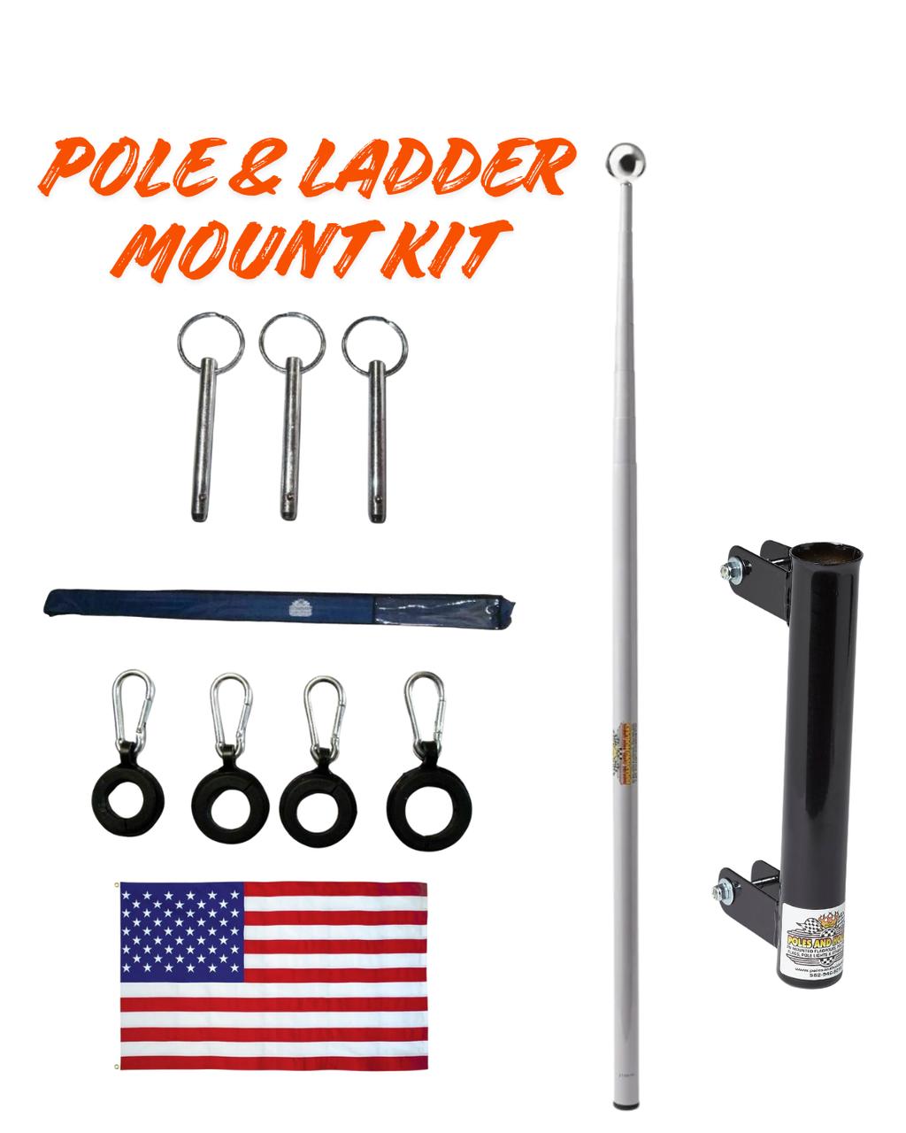 RV Flagpole Kit – Telescoping Pole + Ladder Mount | Poles and Holders by Poles and Holders