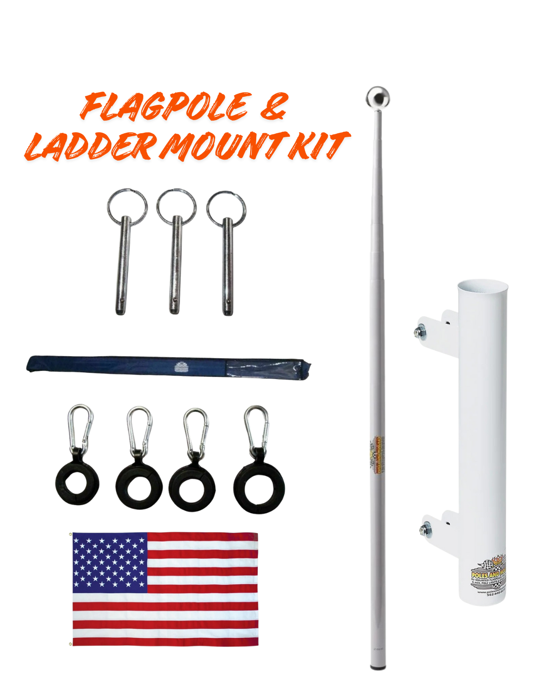 RV Flagpole Kit – Telescoping Pole + Ladder Mount | Poles and Holders by Poles and Holders