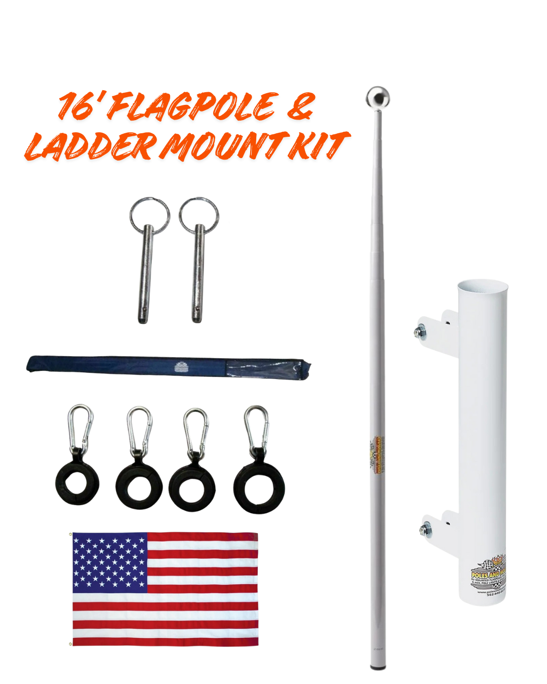 RV Flagpole Kit – Telescoping Pole + Ladder Mount | Poles and Holders by Poles and Holders