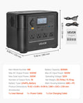 Portable 1200W Solar Powered Generator/Power Station, 806Wh LiFePO4 Battery Backup With 10 Output Ports For Home Emergency, Outdoor Camping, RV Travel (Solar Panel NOT Included) - GJB PRODUCTS