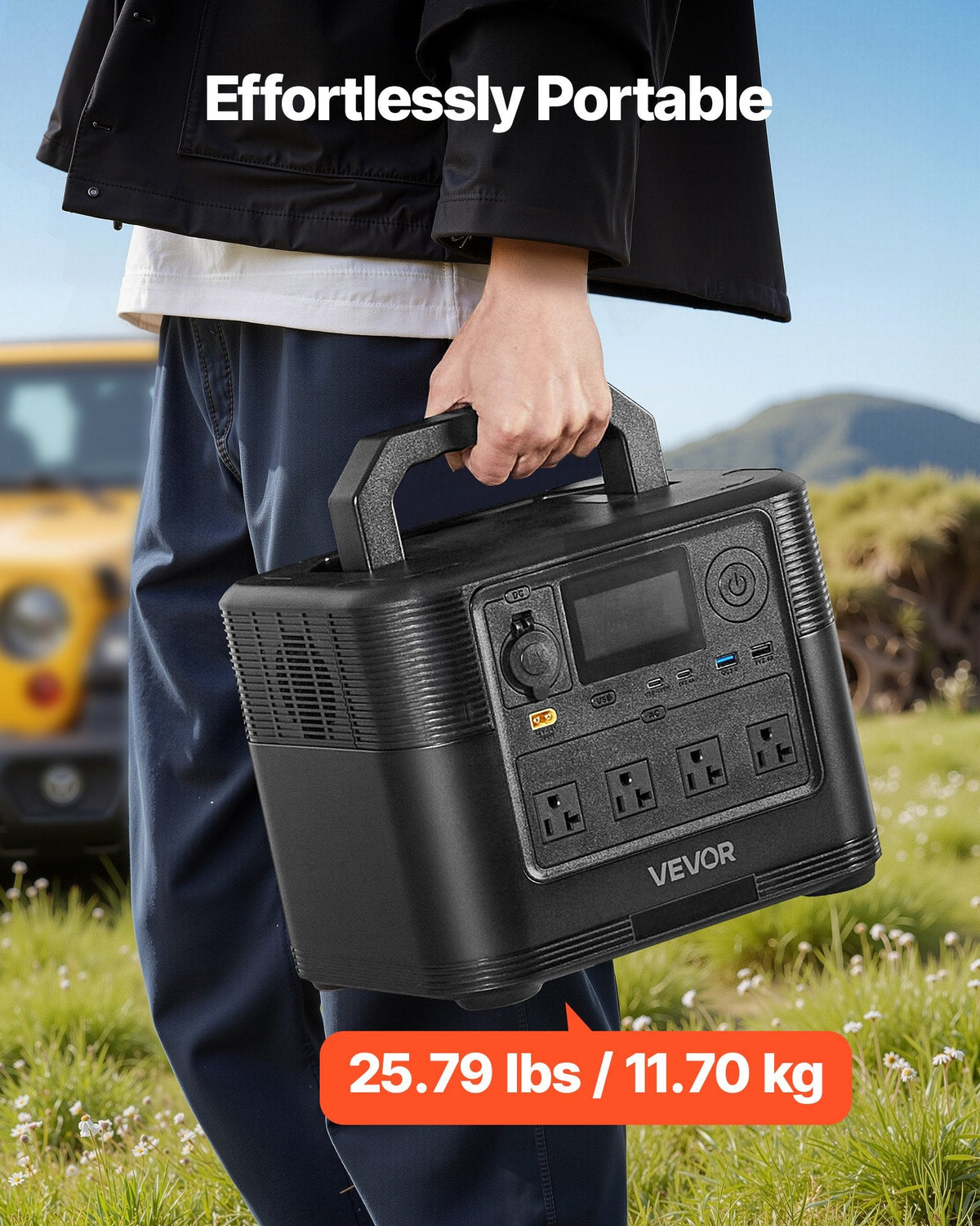 Portable 1200W Solar Powered Generator/Power Station, 806Wh LiFePO4 Battery Backup With 10 Output Ports For Home Emergency, Outdoor Camping, RV Travel (Solar Panel NOT Included) - GJB PRODUCTS