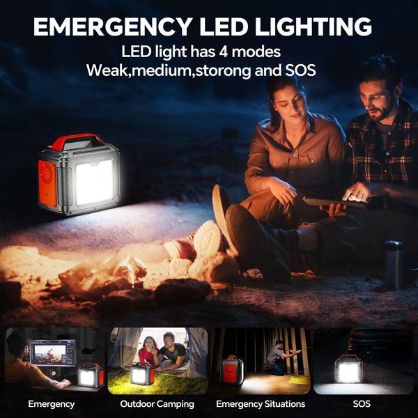 Powerbank 300w Portable Solar Power Station With 60w Solar Panel For Camping•Generator 296Wh 80000mAh Lithium Battery - GJB PRODUCTS