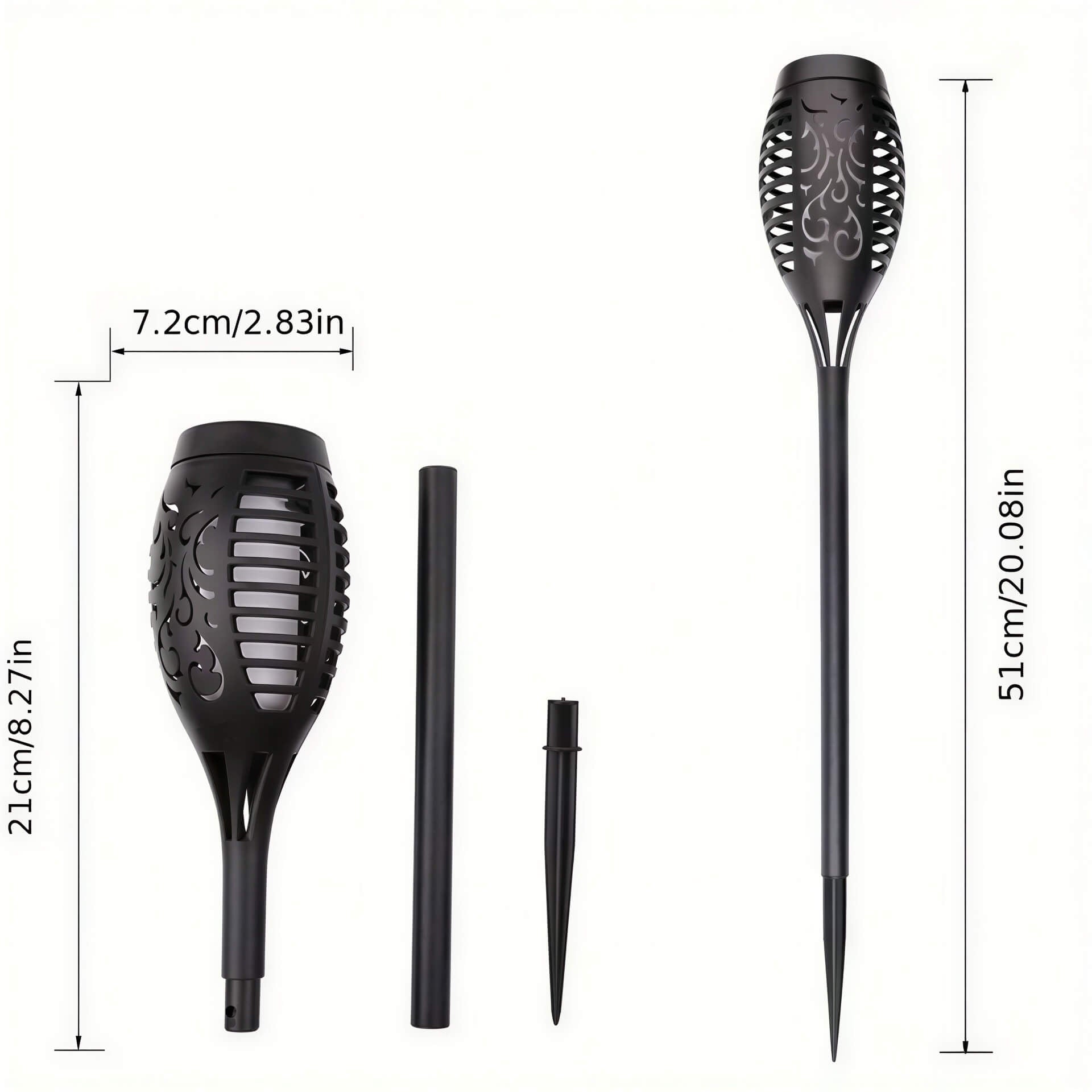 R&D IkeeRuic :5pcs 110 - 120V Solar Powered Garden Torch/Flame Lights - GJB PRODUCTS