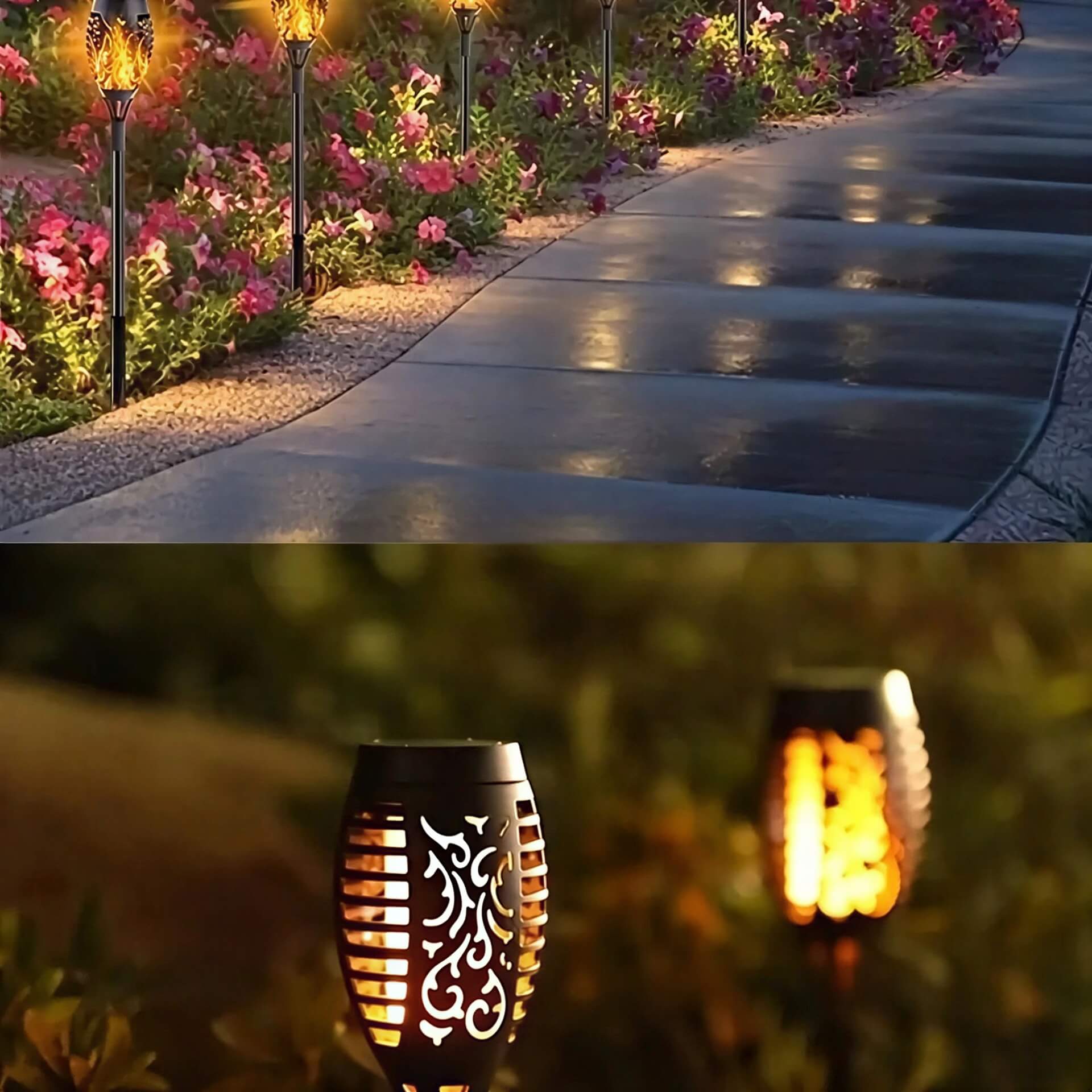 R&D IkeeRuic :5pcs 110 - 120V Solar Powered Garden Torch/Flame Lights - GJB PRODUCTS