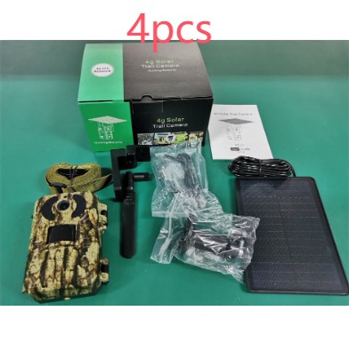 SHIHUA Te’an: Camouflaged Outdoor Solar - Powered 4G Infrared HD Hunting /Security Camera with 4W Solar Panel - GJB PRODUCTS