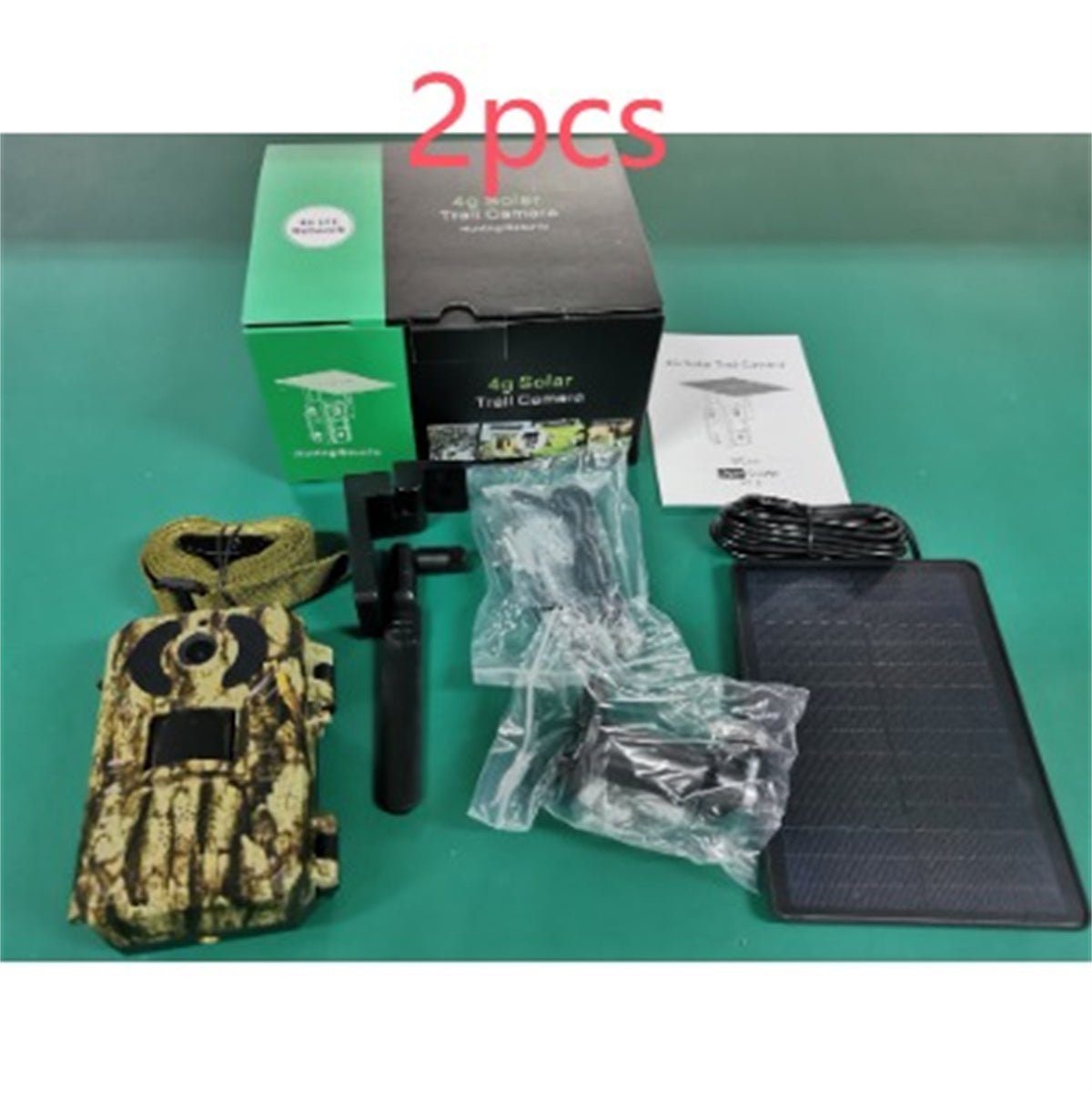 SHIHUA Te’an: Camouflaged Outdoor Solar - Powered 4G Infrared HD Hunting /Security Camera with 4W Solar Panel - GJB PRODUCTS