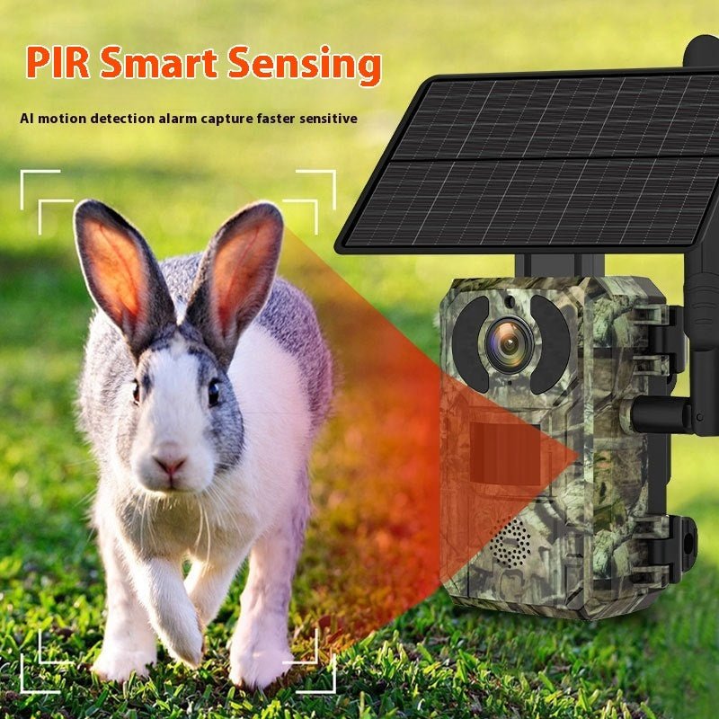 SHIHUA Te’an: Camouflaged Outdoor Solar - Powered 4G Infrared HD Hunting /Security Camera with 4W Solar Panel - GJB PRODUCTS