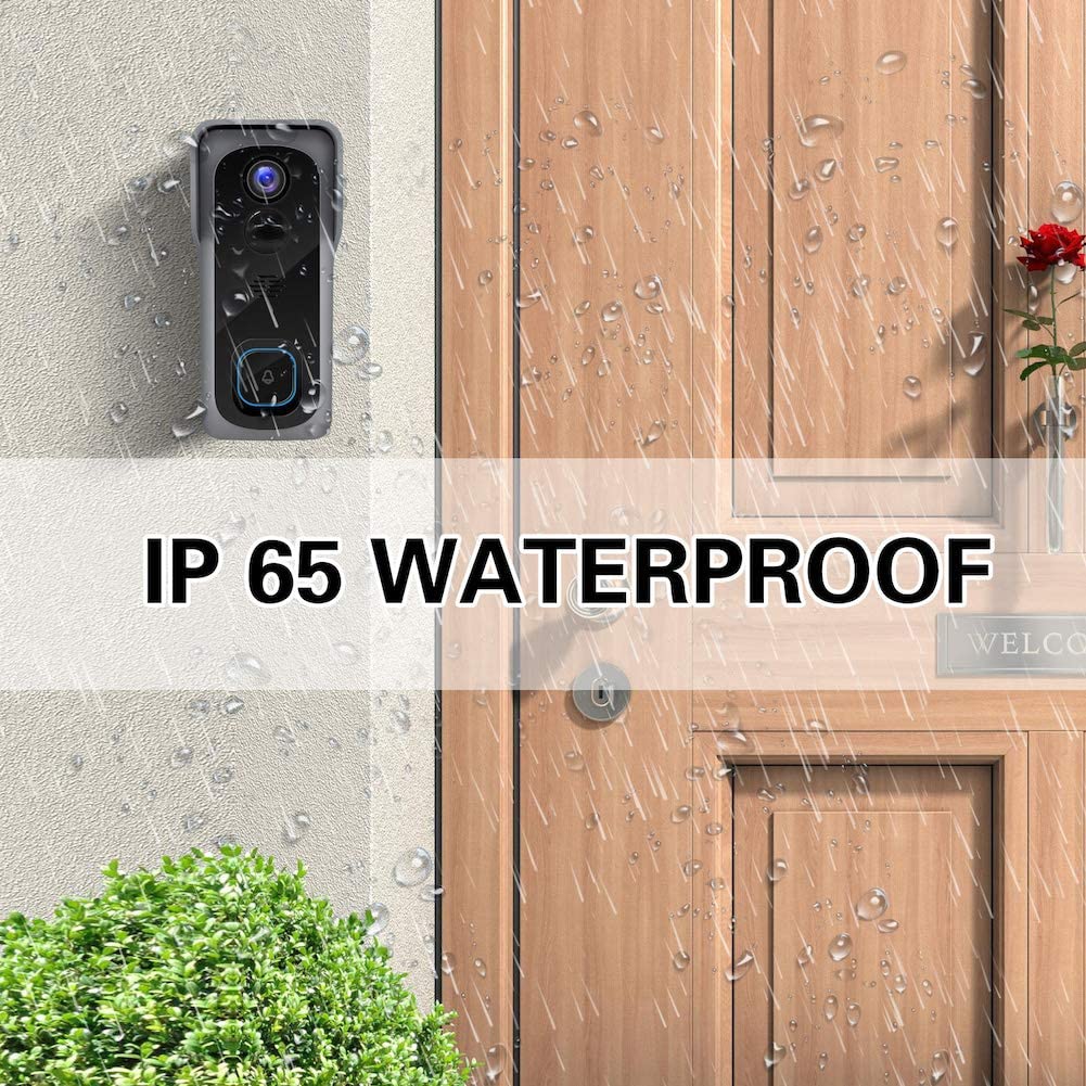 Silarius SIL - Battery Powered Smart Doorbell Camera + Chime - 2MP WiFi, Waterproof IP65, Cloudedge app , includes 32GB MicroSD card - GJB PRODUCTS