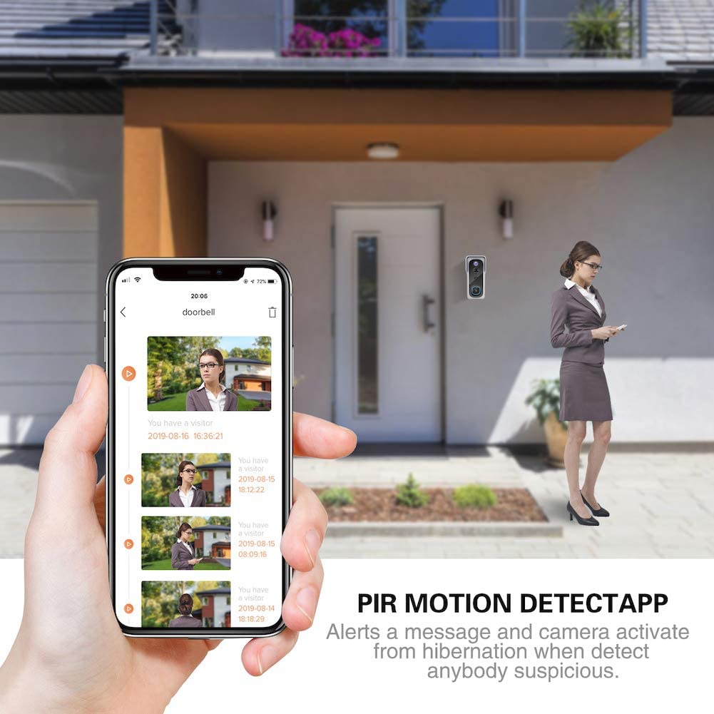 Silarius SIL - Battery Powered Smart Doorbell Camera + Chime - 2MP WiFi, Waterproof IP65, Cloudedge app , includes 32GB MicroSD card - GJB PRODUCTS