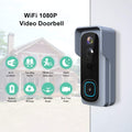 Silarius SIL - Battery Powered Smart Doorbell Camera + Chime - 2MP WiFi, Waterproof IP65, Cloudedge app , includes 32GB MicroSD card - GJB PRODUCTS