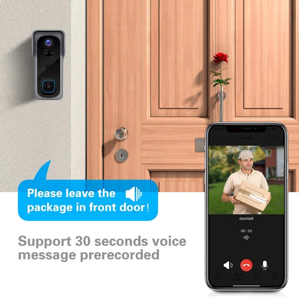 Silarius SIL - Battery Powered Smart Doorbell Camera + Chime - 2MP WiFi, Waterproof IP65, Cloudedge app , includes 32GB MicroSD card - GJB PRODUCTS