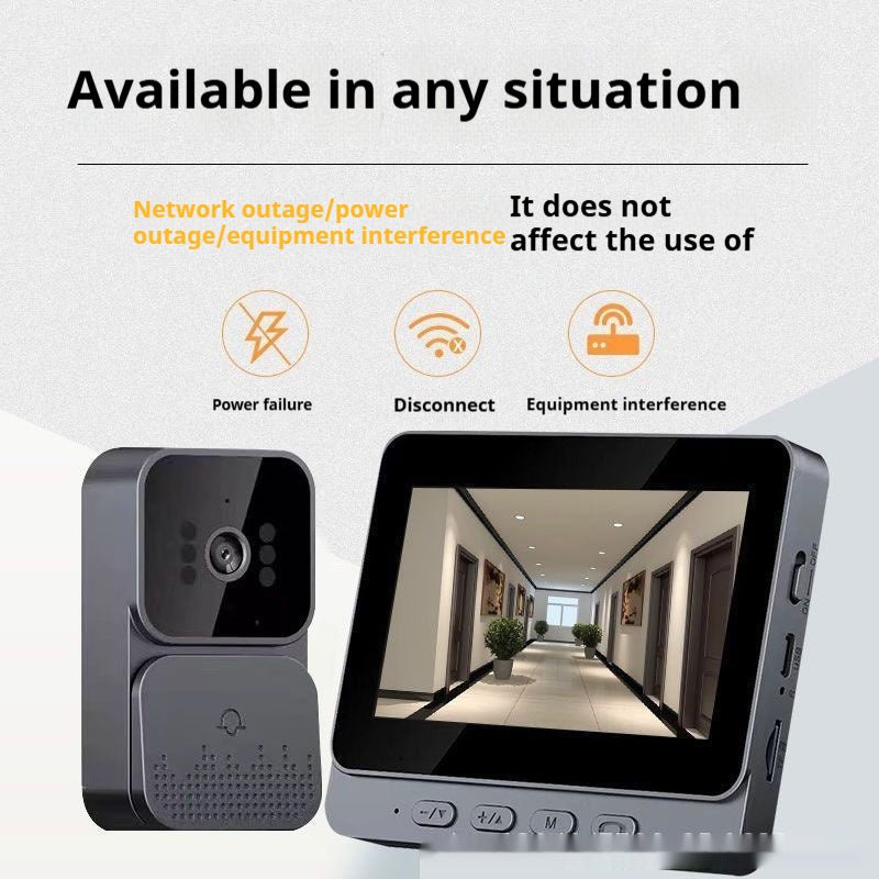 Smart Punch M10: Household Wireless Doorbell Camera with Large 4.3” Monitor/Intercom for 2 - Way Communication - GJB PRODUCTS