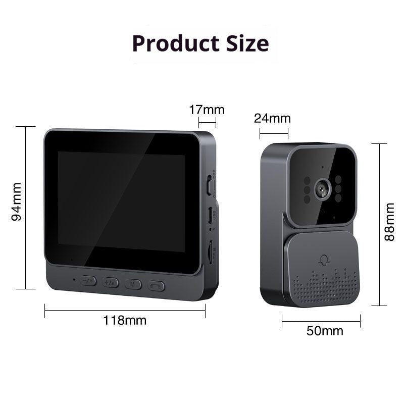 Smart Punch M10: Household Wireless Doorbell Camera with Large 4.3” Monitor/Intercom for 2 - Way Communication - GJB PRODUCTS
