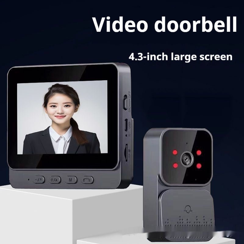 Smart Punch M10: Household Wireless Doorbell Camera with Large 4.3” Monitor/Intercom for 2 - Way Communication - GJB PRODUCTS