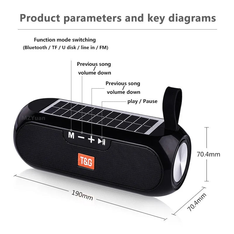 Solar charging Bluetooth Speaker - GJB PRODUCTS