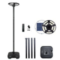 Solar Powered Floor Lamp - Waterproof Outdoor Lantern with PE Wicker Shade Light - GJB PRODUCTS