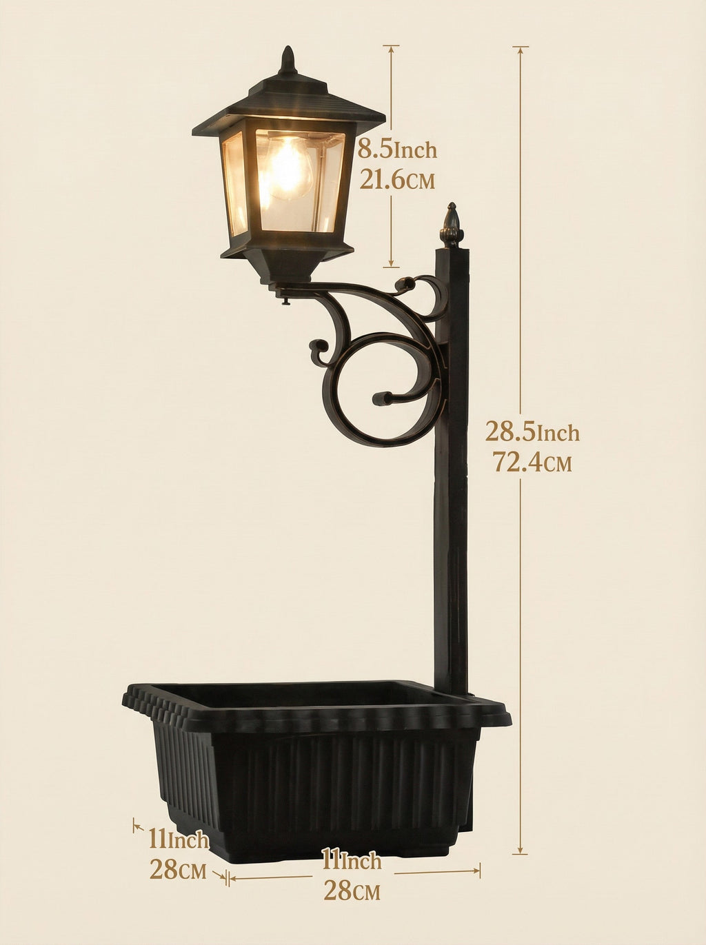 Solar Lamp Post with Flower Pot – Outdoor Garden & Patio Light – Multi Pack - GJB PRODUCTS