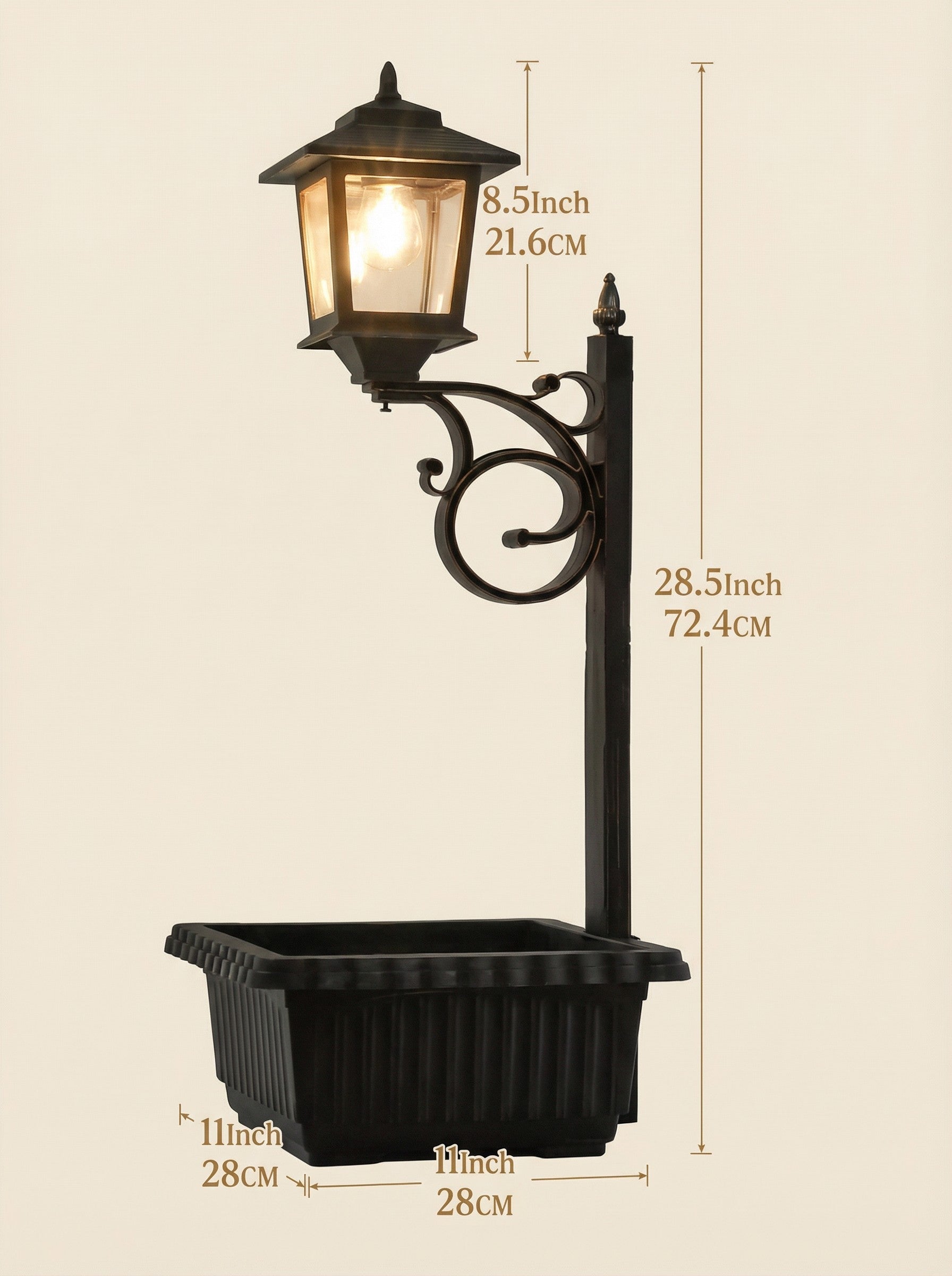 Solar Lamp Post with Flower Pot – Outdoor Garden & Patio Light – Multi Pack - GJB PRODUCTS