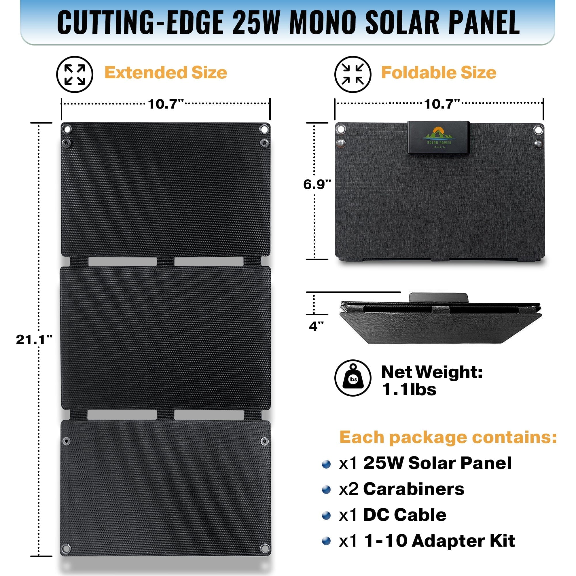 Solar Power Lifestyle 25W Portable Solar Panel by Solar Power Lifestyle