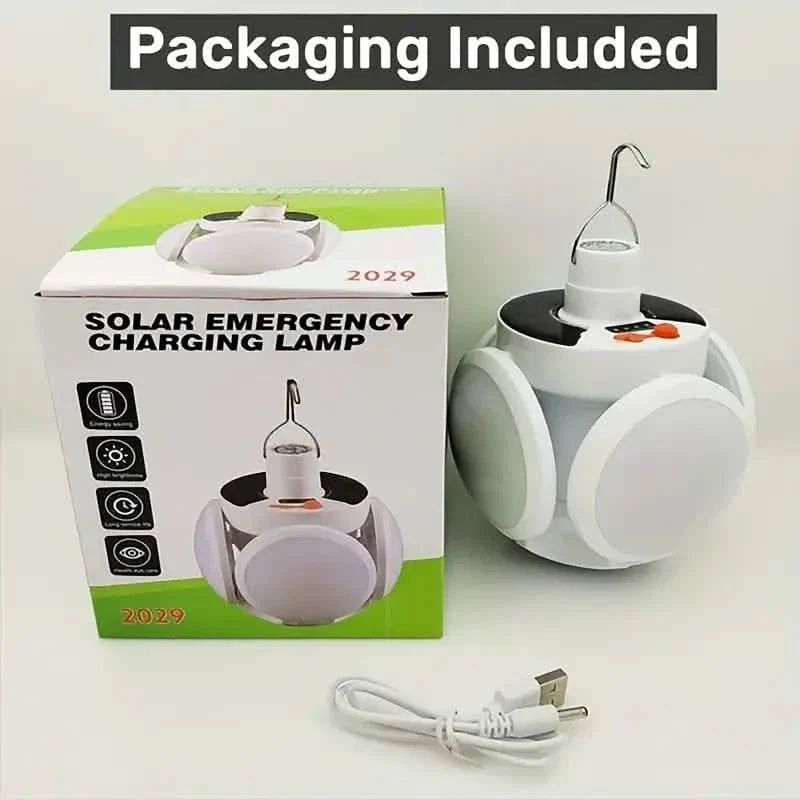 Solar USB Rechargeable LED Bulb Lights With Power Display - GJB PRODUCTS