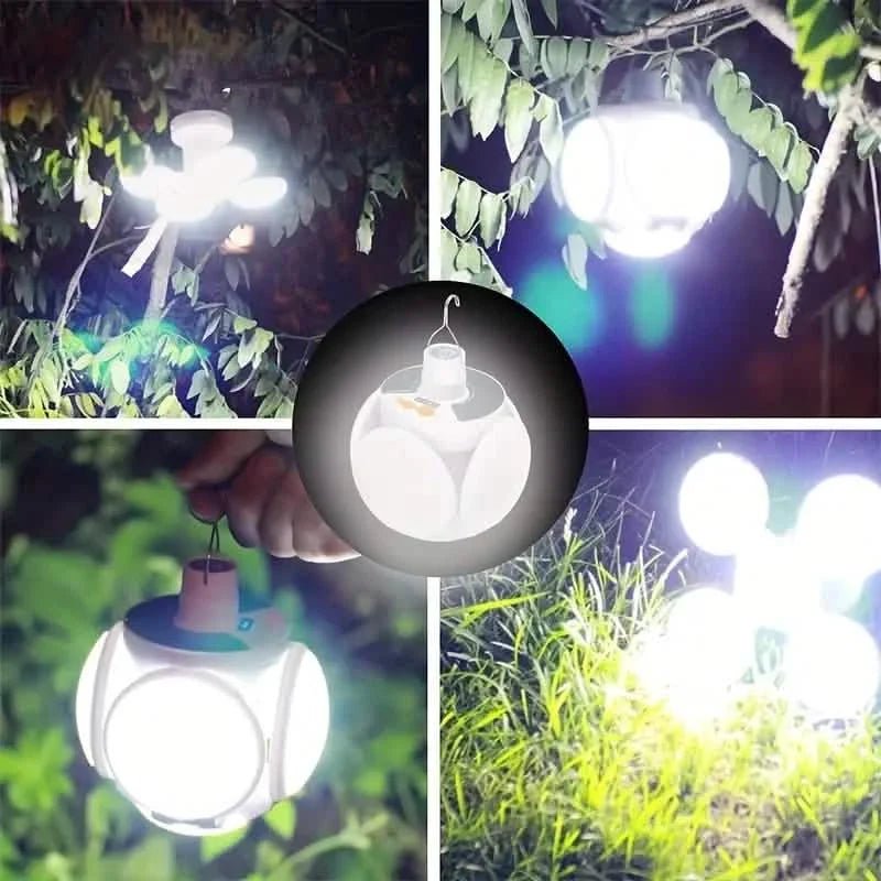 Solar USB Rechargeable LED Bulb Lights With Power Display - GJB PRODUCTS