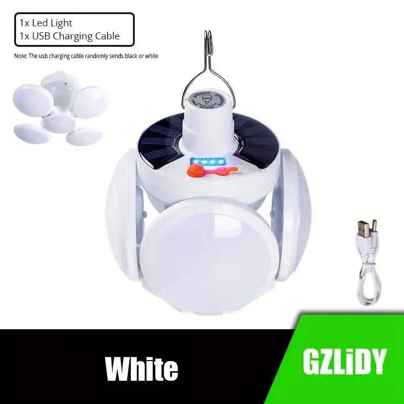 Solar USB Rechargeable LED Bulb Lights With Power Display - GJB PRODUCTS